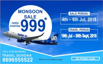 GoAir Monsoon Offer Fly 999